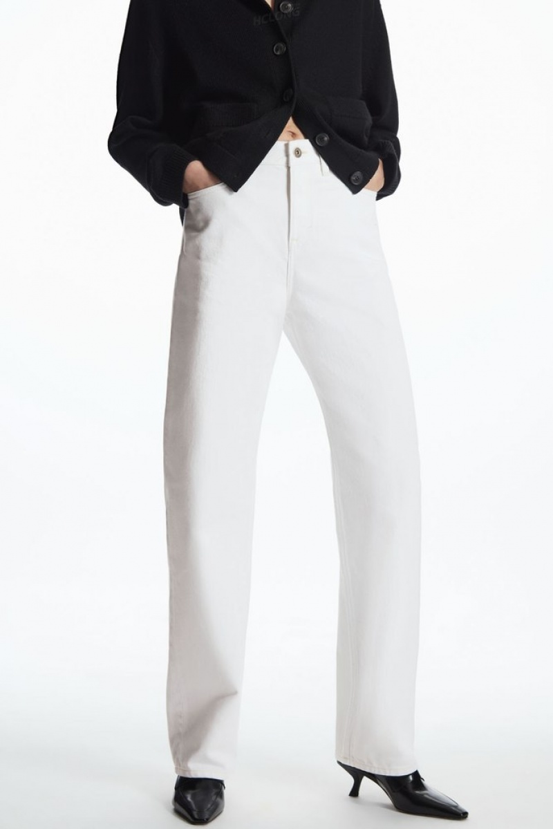 White COS Column Jeans - Straight | LL03-Y4HT