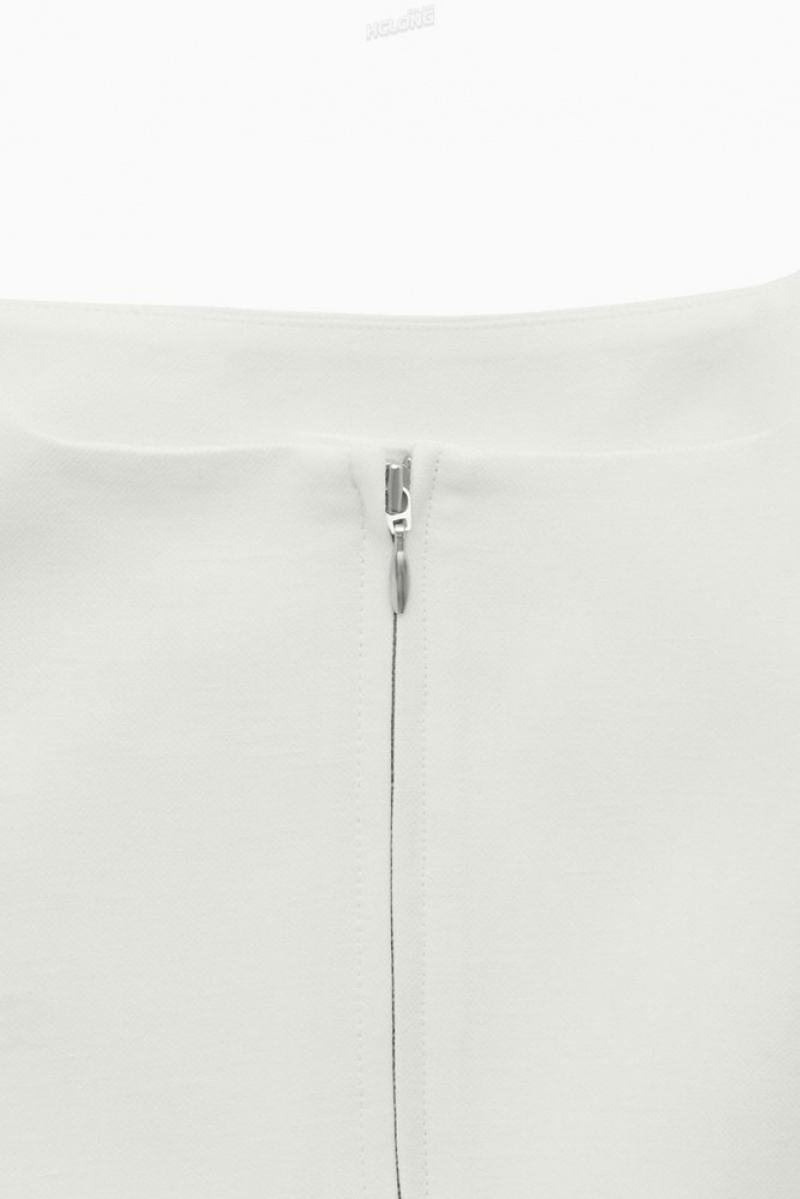 White COS Linen-Blend Bustier | YI51-L2IQ