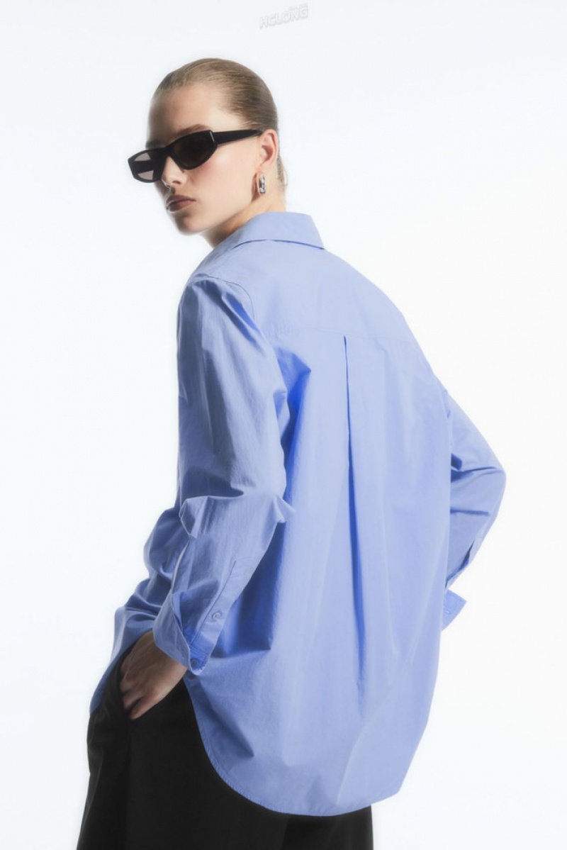 White COS Oversized Long-Sleeve Shirt | XC50-D6HO