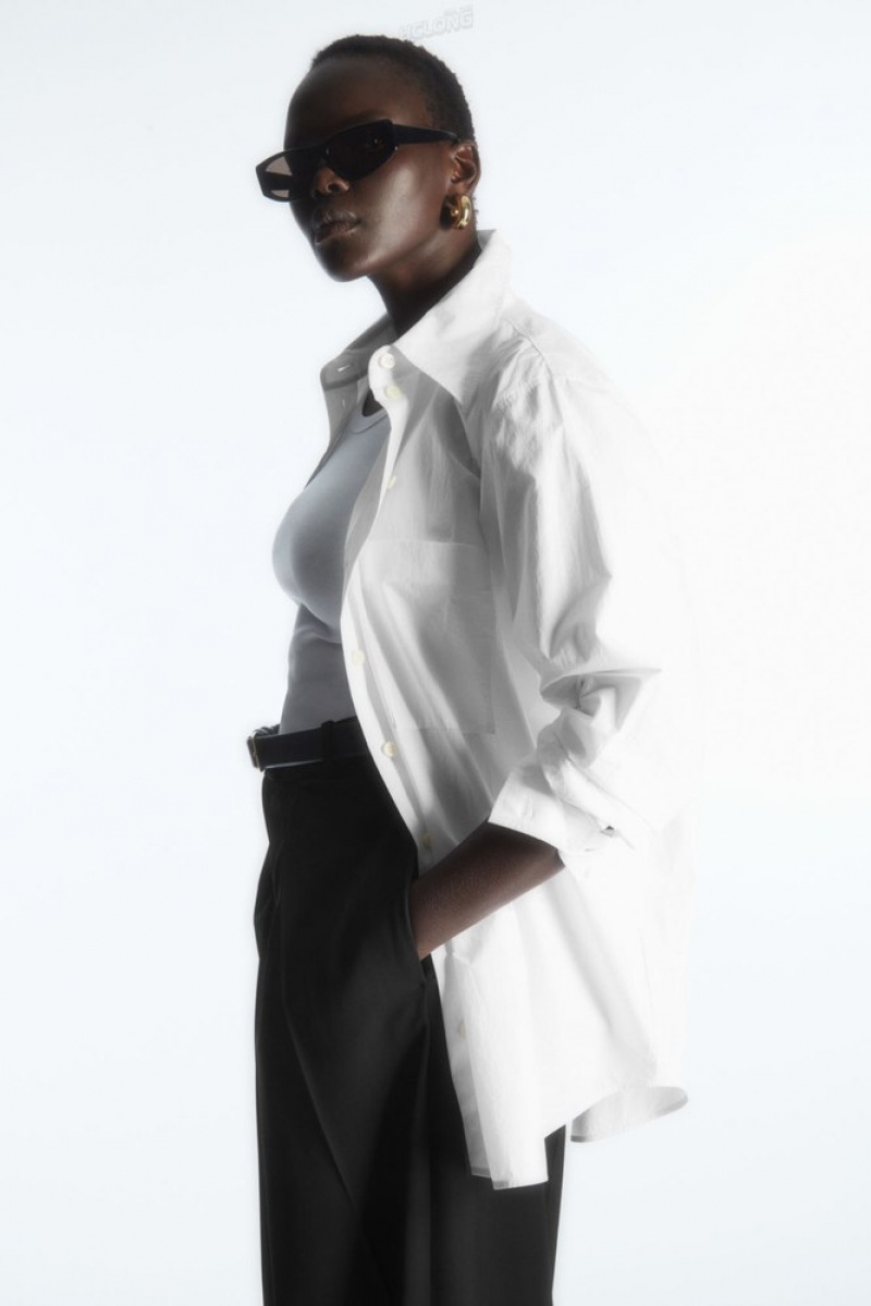 White COS Oversized Tailored Shirt | BS93-O9UK