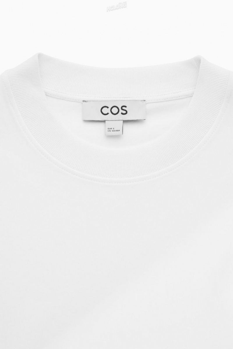 White COS Regular-Fit Heavyweight Long-Sleeved T-Shirt | NF65-F7OB