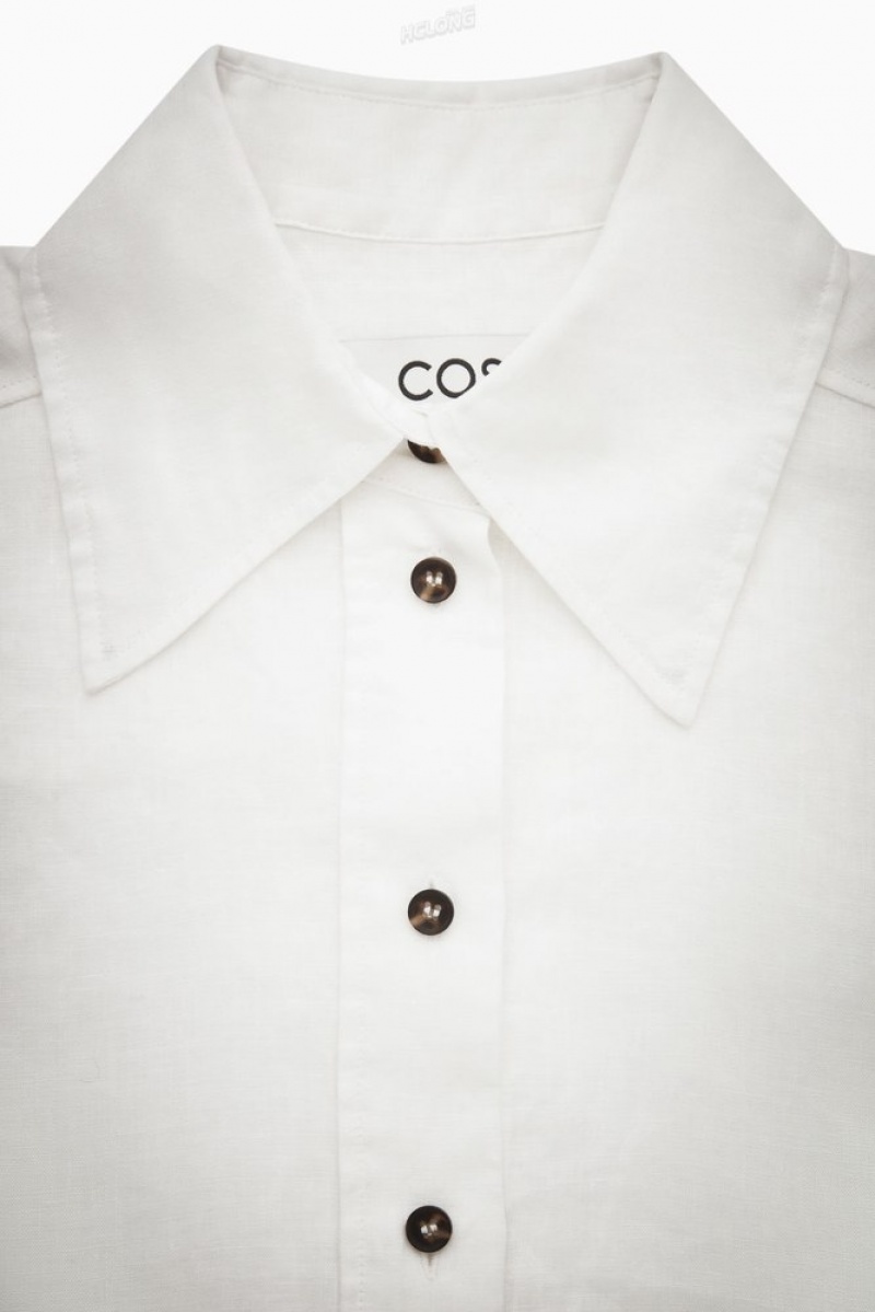 White COS Regular-Fit Linen Shirt | KA12-U6BA