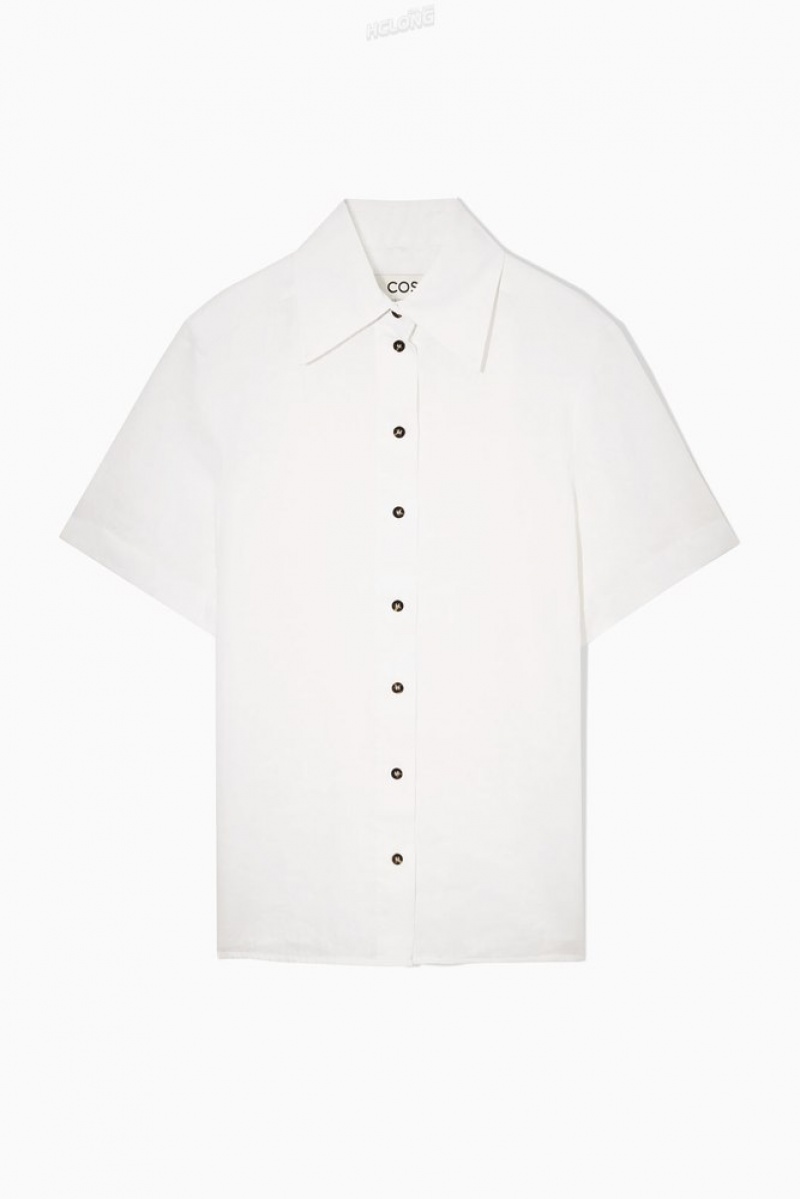 White COS Regular-Fit Linen Shirt | KA12-U6BA