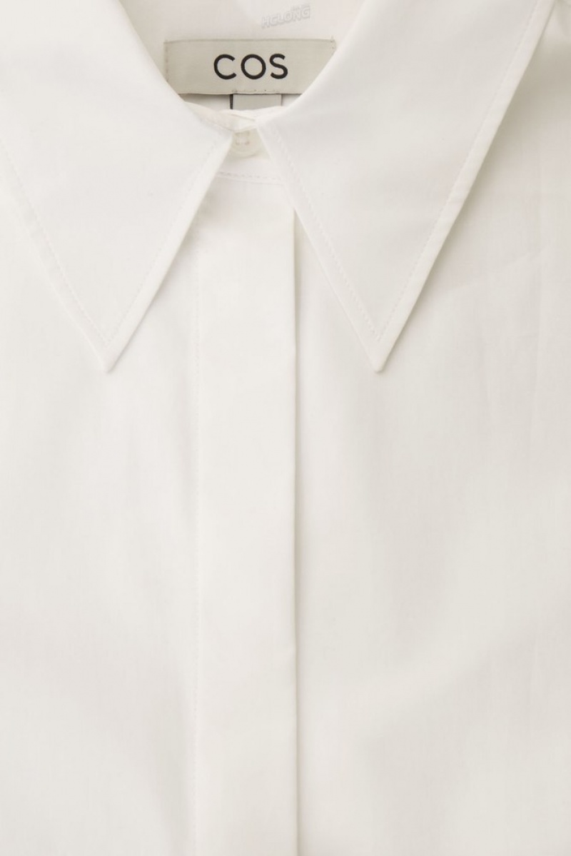 White COS Relaxed Cotton-Poplin Shirt | AK58-N0ER