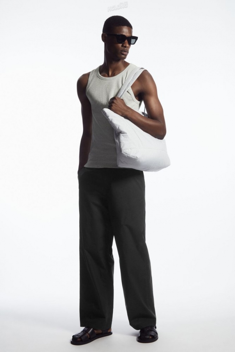 White COS Ribbed Tank Top | PL73-O6GA