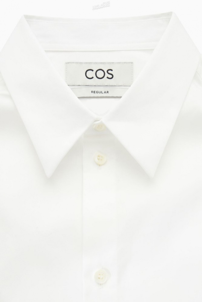 White COS Tailored Poplin Shirt - Regular | QK40-J2NM