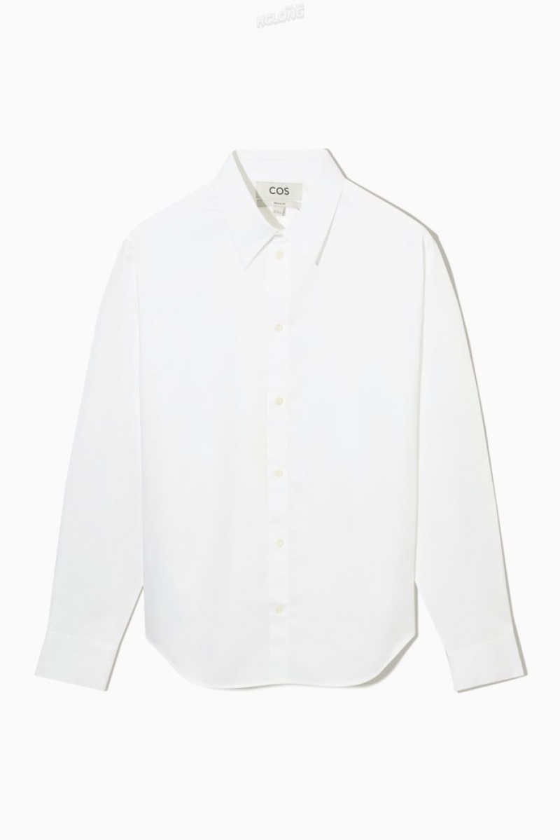 White COS Tailored Poplin Shirt - Regular | QK40-J2NM