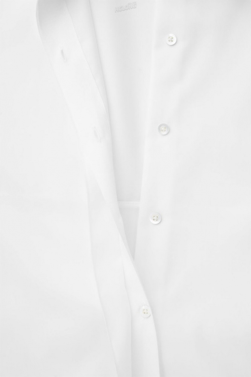 White COS The Oversized Cotton-Sateen Shirt | JN78-Z5CR