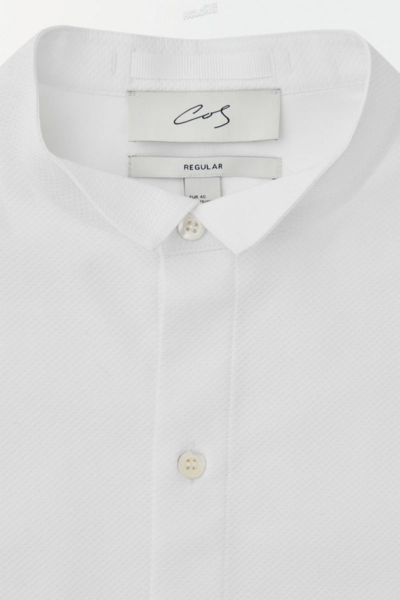 White COS The Poplin Tuxedo Shirt | PJ34-P9JR