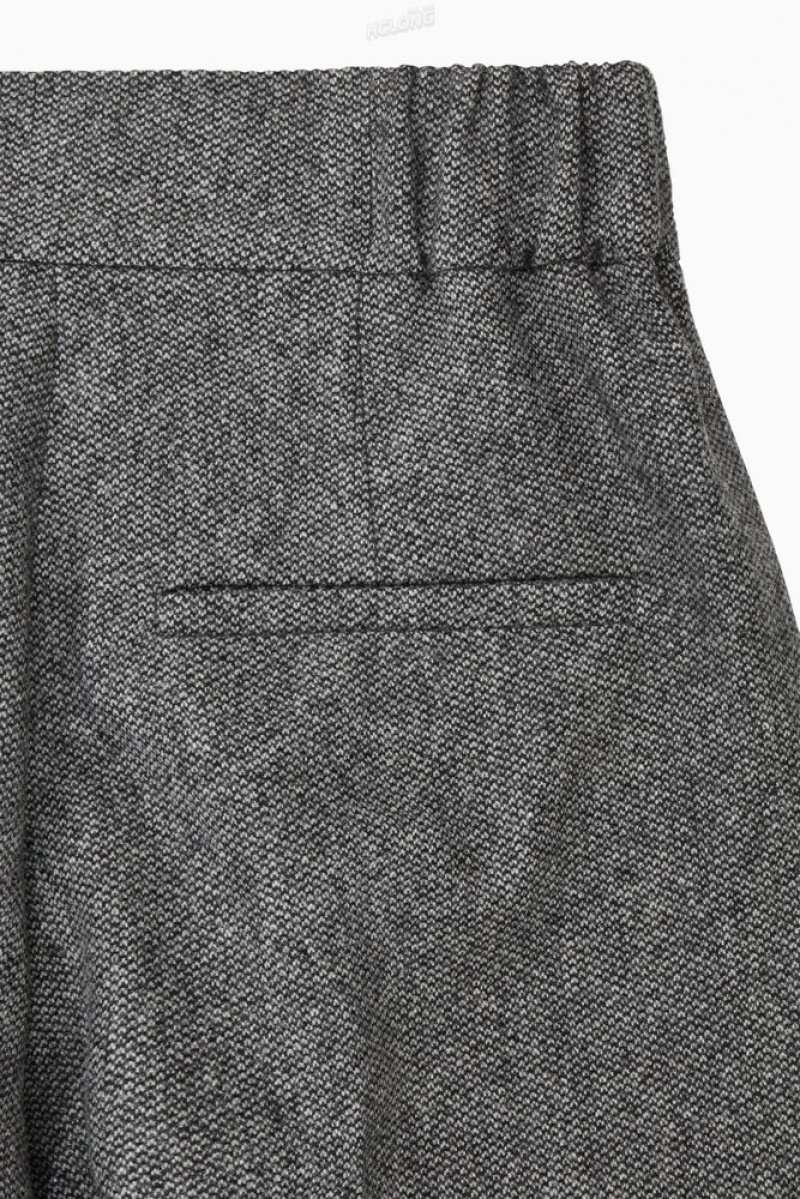 White / Black COS Tailored Wool-Flannel Culottes | LJ38-H5TJ