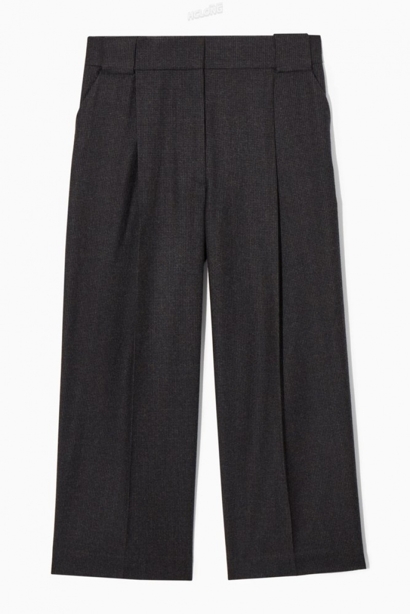 White / Black COS Tailored Wool-Flannel Culottes | MY66-K2BD