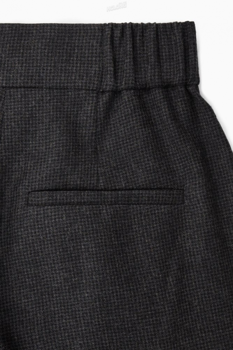 White / Black COS Tailored Wool-Flannel Culottes | MY66-K2BD