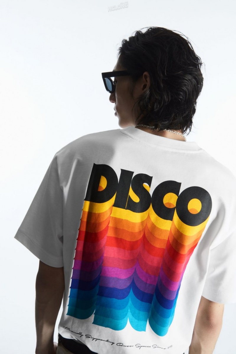 White / Printed COS Pride 2023 T-Shirt | FQ14-C3ZQ