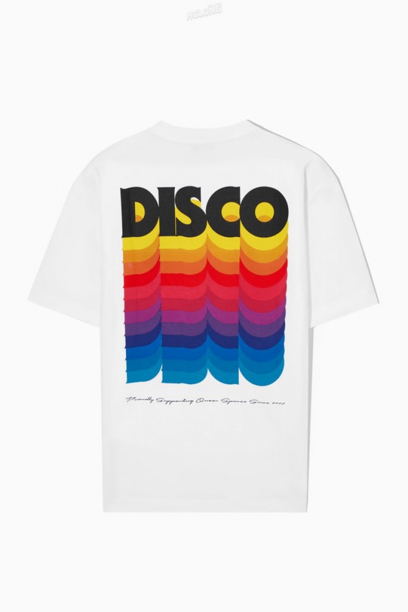 White / Printed COS Pride 2023 T-Shirt | FQ14-C3ZQ