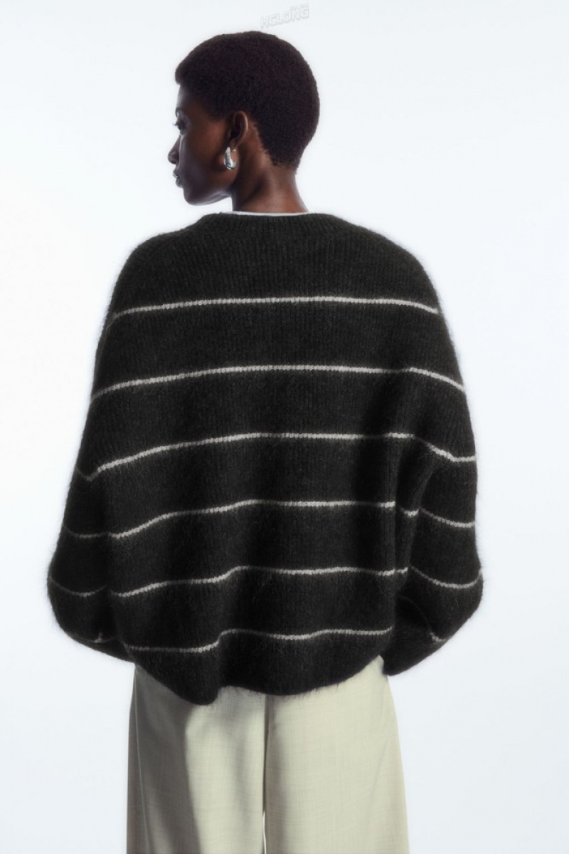 White / Striped COS Textured Mohair-Blend Jumper | XV47-K3OV