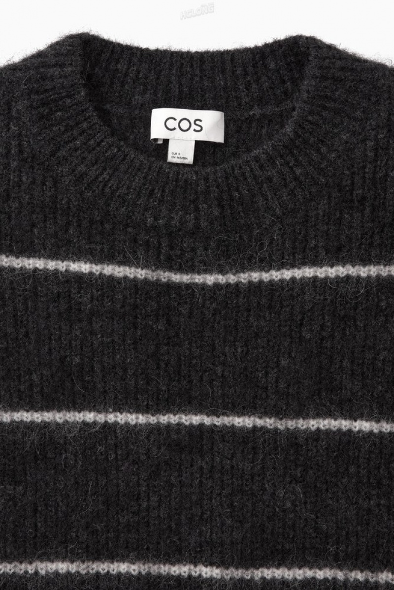 White / Striped COS Textured Mohair-Blend Jumper | XV47-K3OV